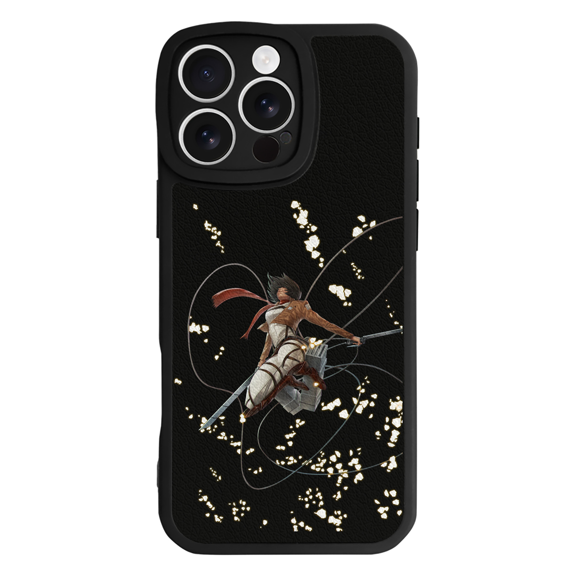 （画像用） 進撃の巨人 ミカサ·アッカーマン Attack on Titan Mikasa Ackerman 【iPhone 16シリーズ対応】シリコンスマホケース（レザー調） 材質：シリコン